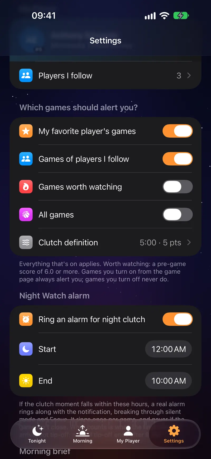 Clutchly screenshot: Alert rules