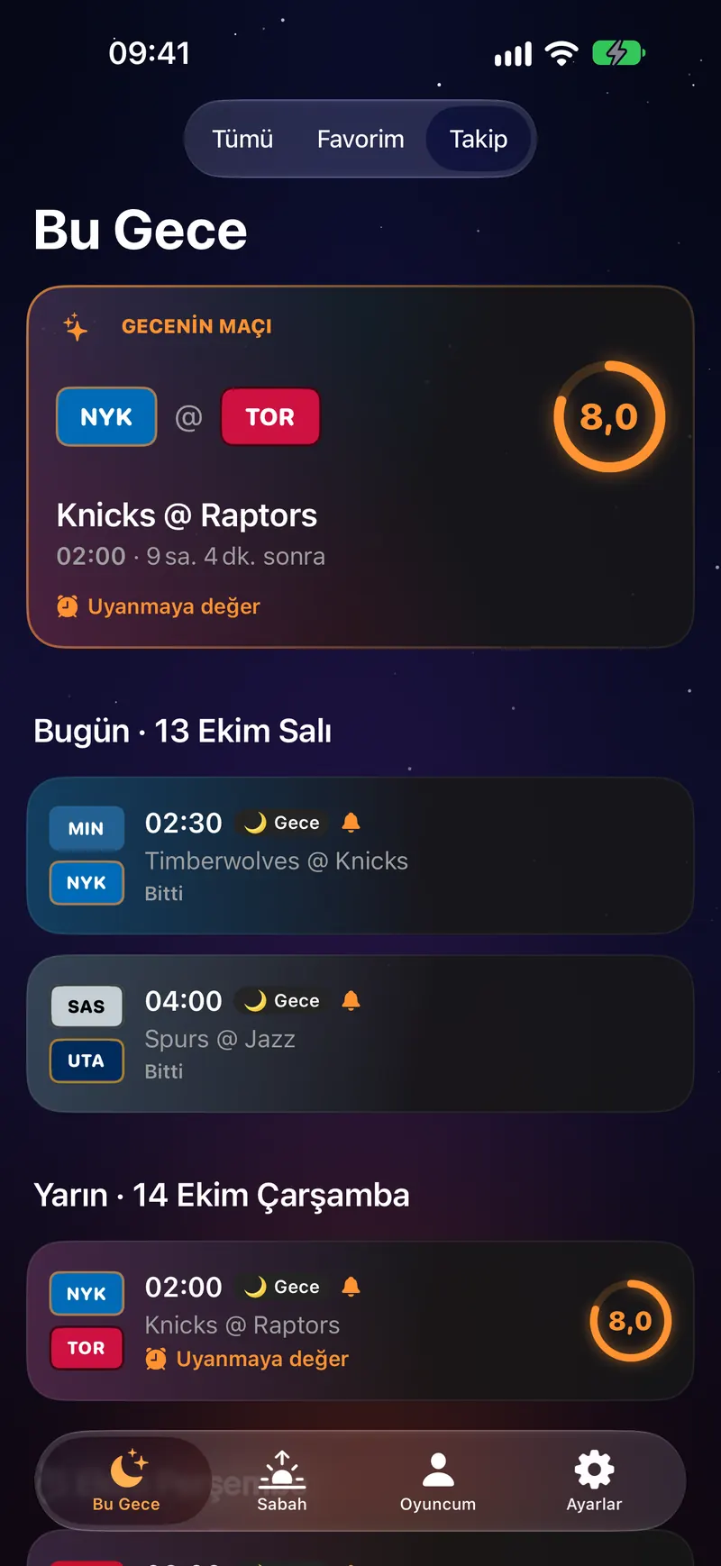 Clutchly ekran görüntüsü: Bu Gece